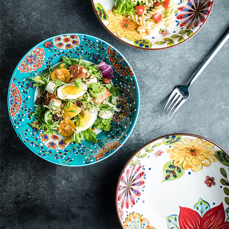 Blossom Bounty: Vibrant Floral Ceramic Tableware