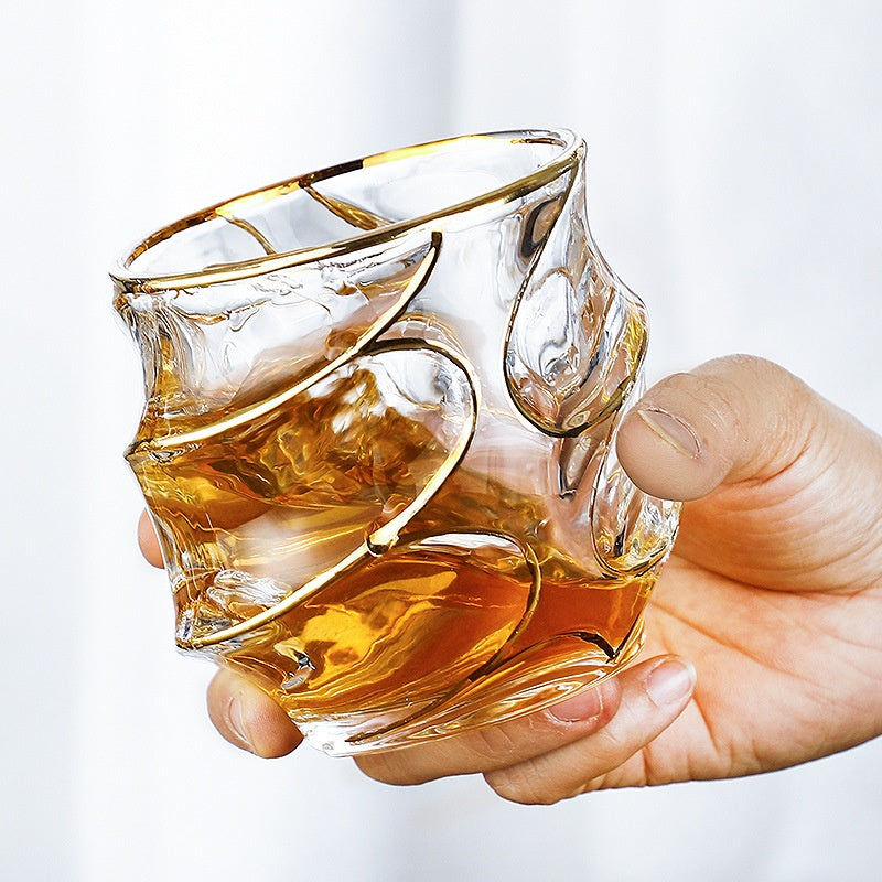 Golden Trim Whiskey Glass