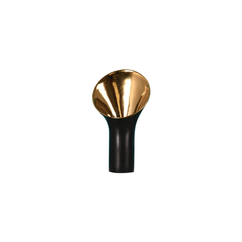 Modern Luxe: Black & Gold Accent Vase