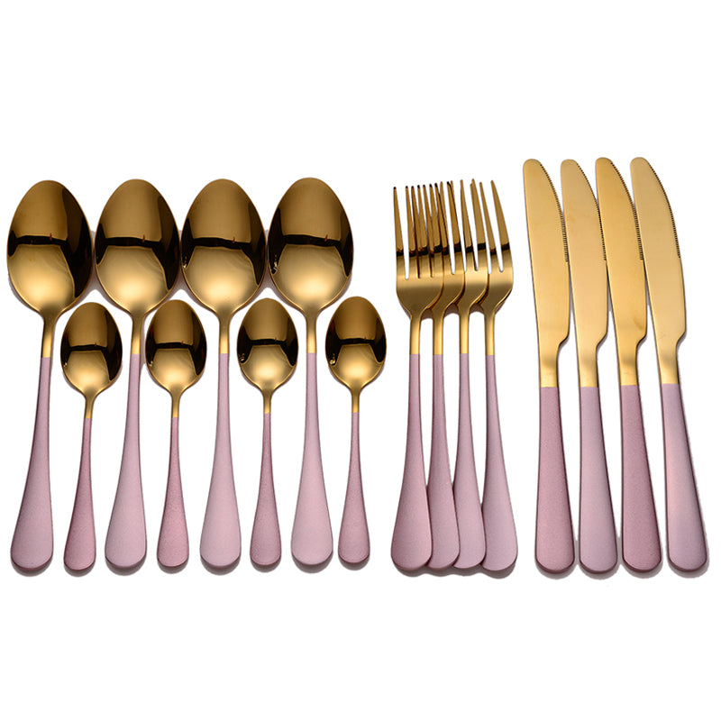 Matte Elegance: Coloured Handled Cutlery Set