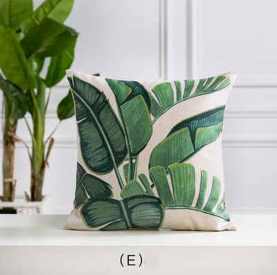 Tropical Verde Embrace Hand-Painted Pillowcase