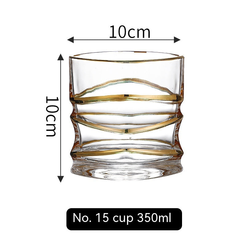 Golden Trim Whiskey Glass