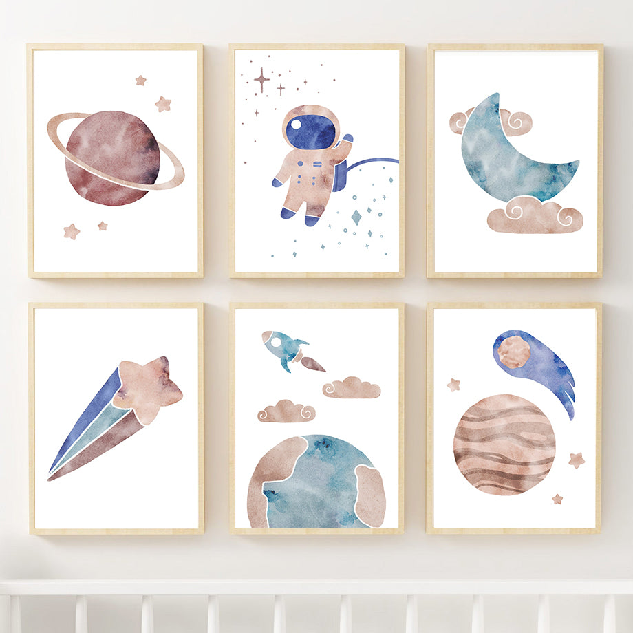 Watercolour Astronaut Wall Art