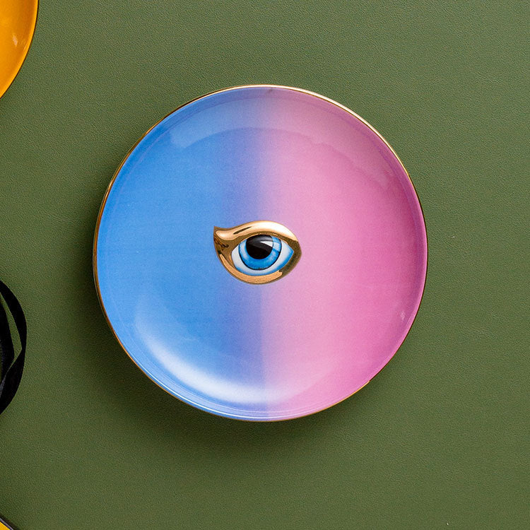 Vibrant Eye Guardian: Colourful Trinket Storage Dish