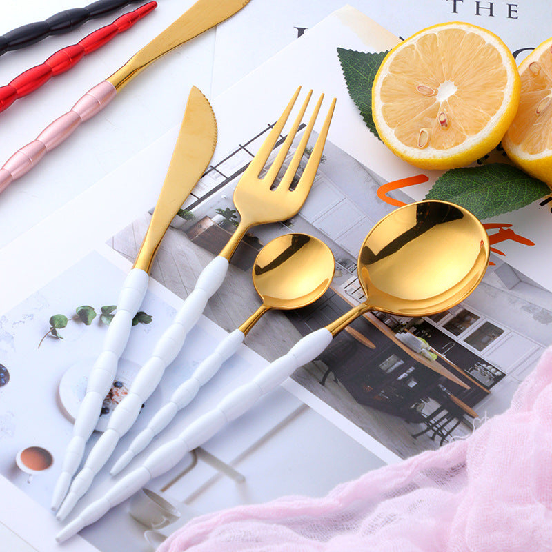 Gilded Rainbow: Gold-Coloured Stainless Steel Cutlery