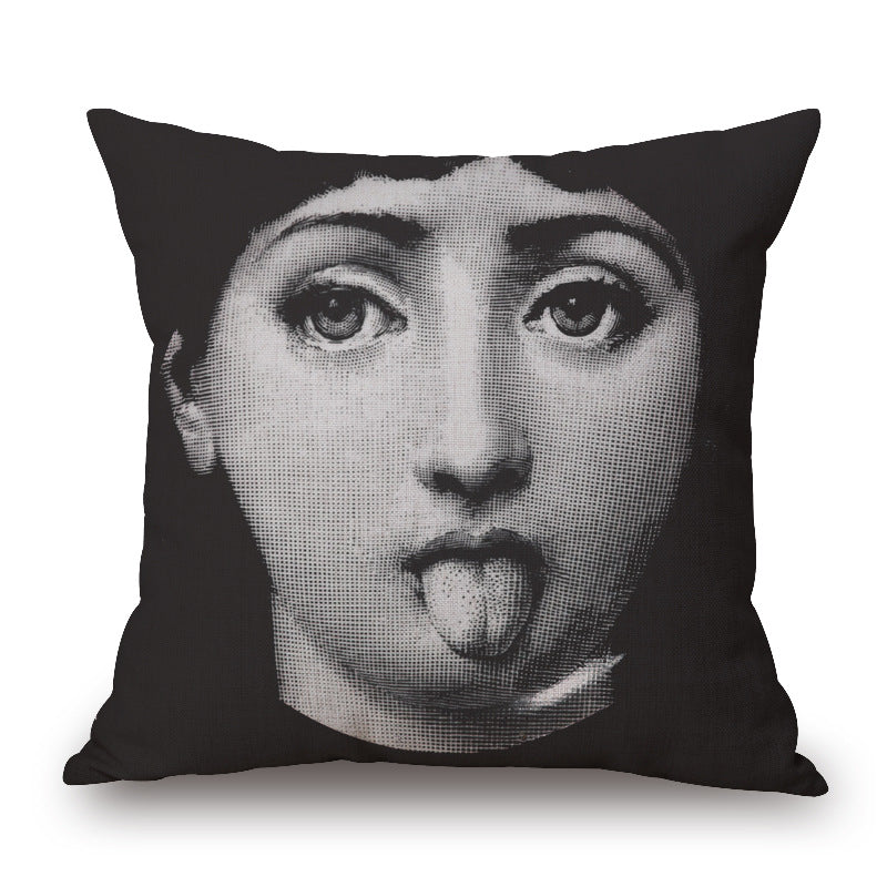 Art Deco Women's Face Cushion Cover