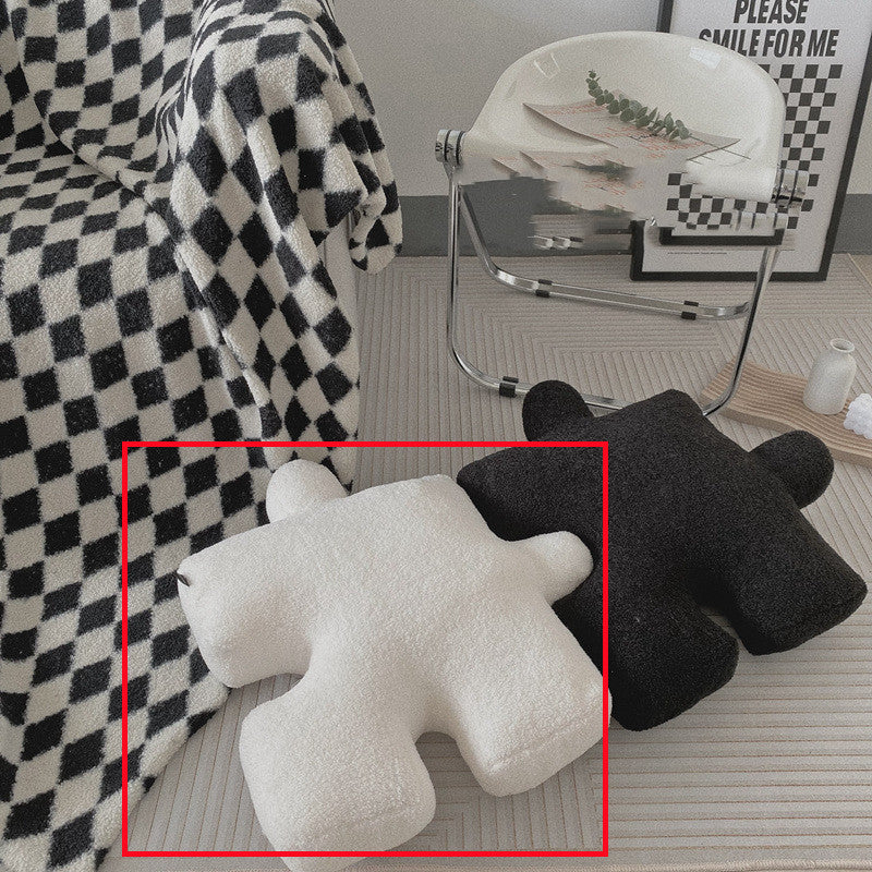 Mono Puzzle: Monochrome Puzzle Piece Floor Cushions