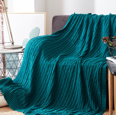 Vibrant Colourful Solid Knitted Throw