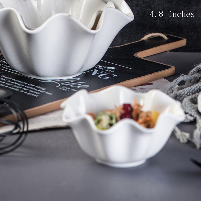 Artisan Elegance: Irregular Shaped White Ceramic Bowl