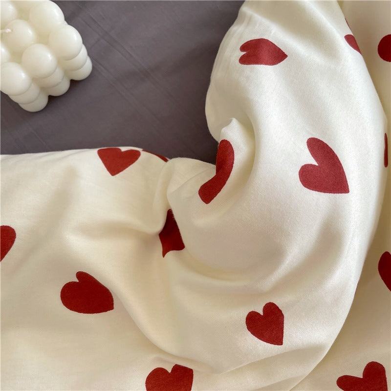 Heartfelt Dreams: Heart Printed Bedding Set