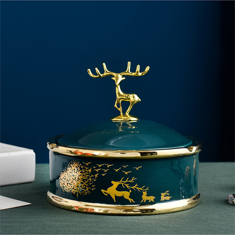 Deer Themed Storage Jar