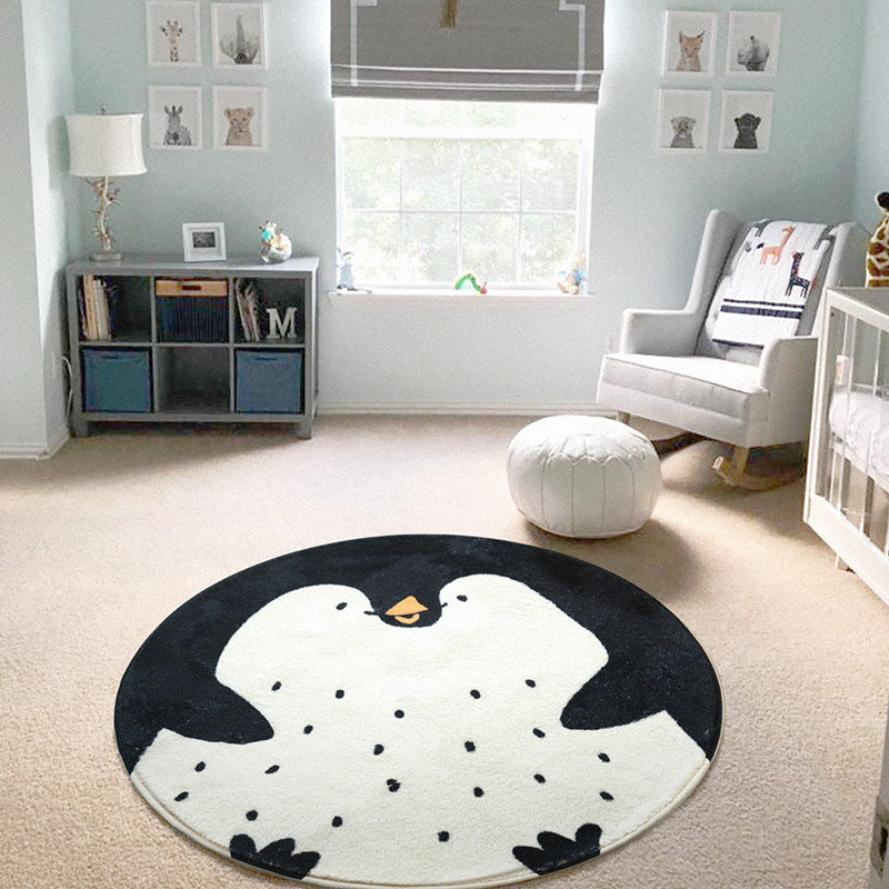 Cute Animal Themed Children Circular Rug