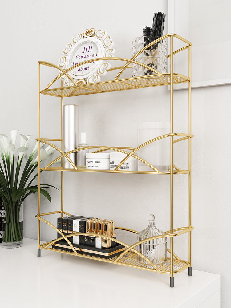 Golden Glamour: Gold Cosmetic Storage Organizer