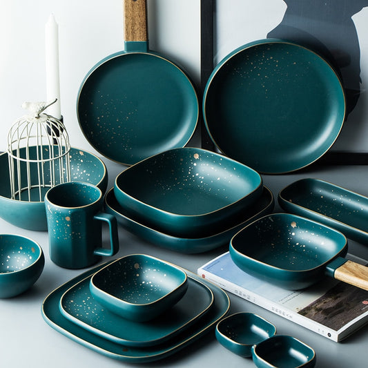 Emerald Grove Ceramic Dinnerware Set