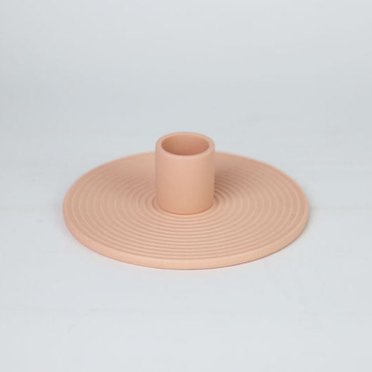 Spiral Serenity: Creative Ceramic Candle Holder Handicraft