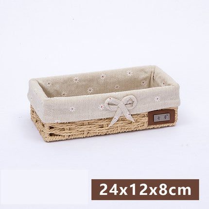 Fabric Desktop Storage Straw Storage Basket