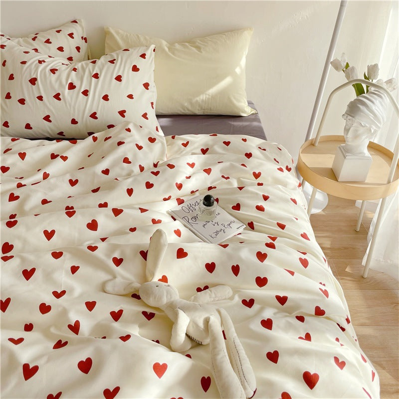 Heartfelt Dreams: Heart Printed Bedding Set