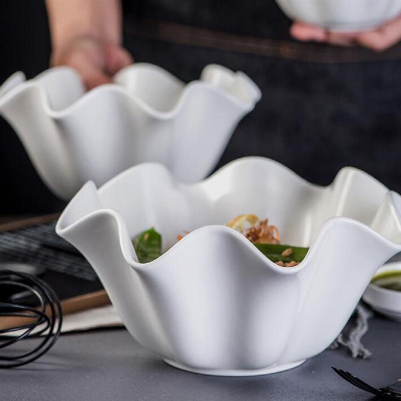 Artisan Elegance: Irregular Shaped White Ceramic Bowl