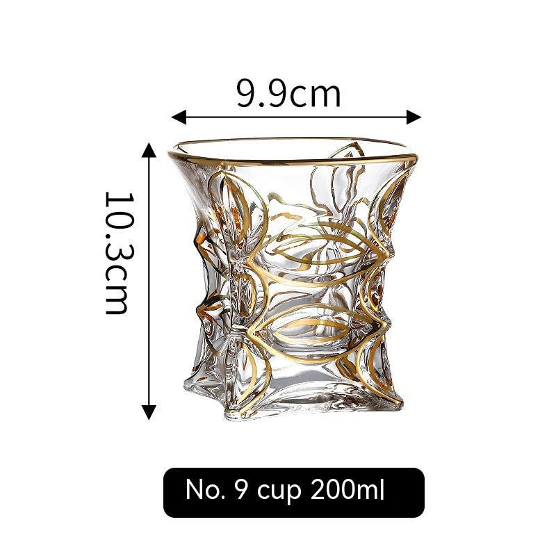 Golden Trim Whiskey Glass