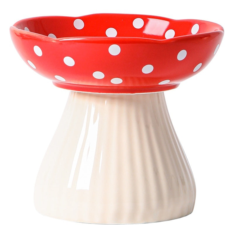 Mushroom Meadow: High Anti-Roll Cat Bowls