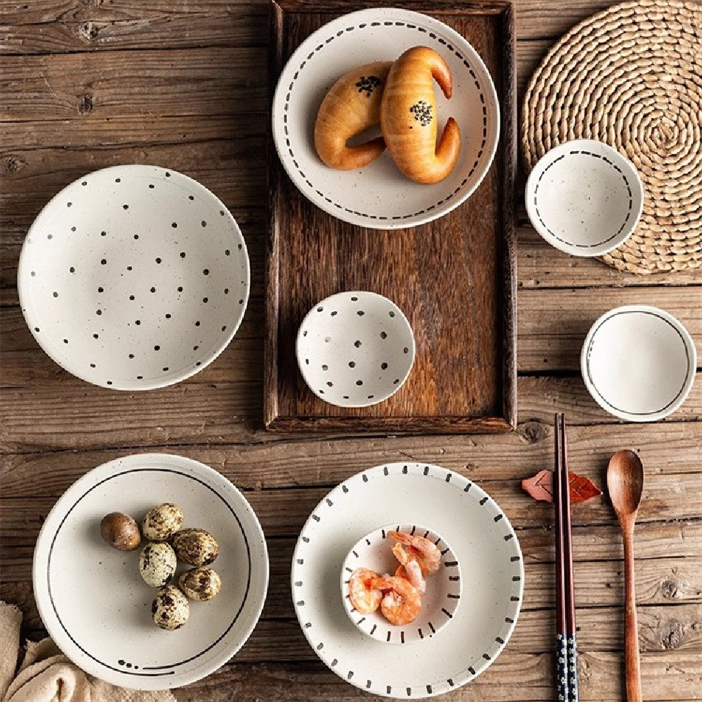 Dot Fusion: Black & White Dotty Plates