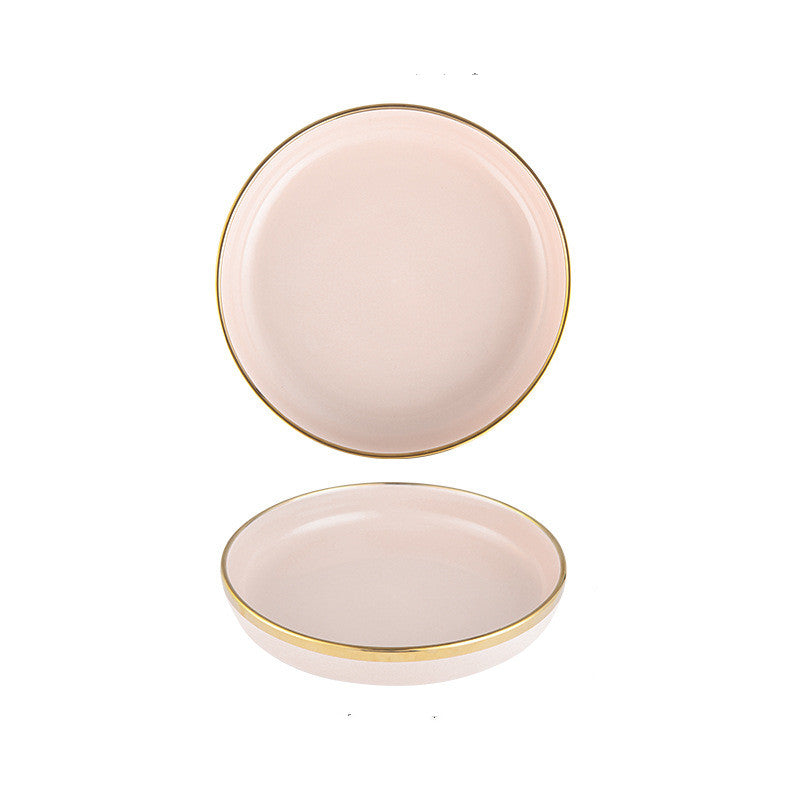 Blush Gilded: Pink Tableware with Gold Rim