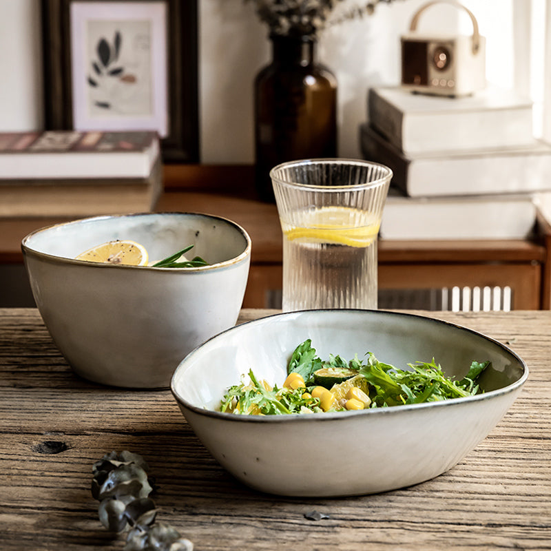 Vintage Charm: Irregular Salad Bowls