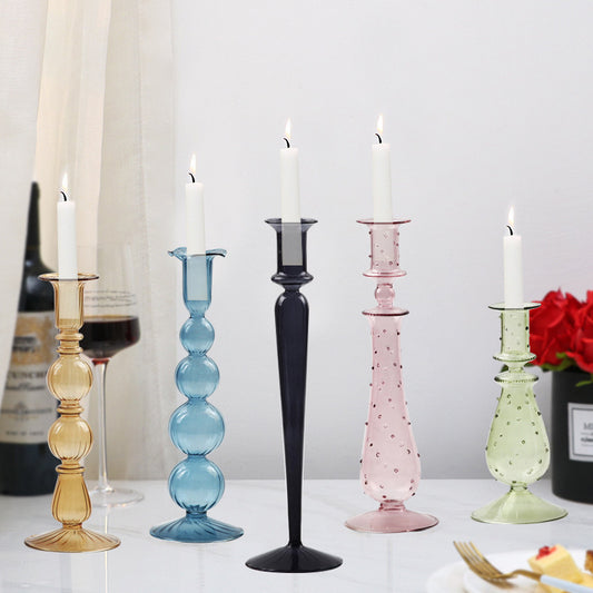 Rainbow Glow: Colourful Glass Candle Holders