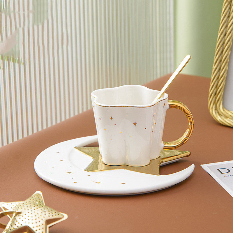 Ceramic Moon & Star Cup & Saucer