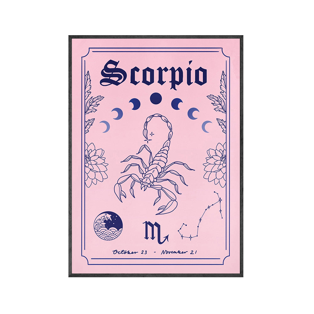 Stellar Shades: Pink Zodiac Wall Art