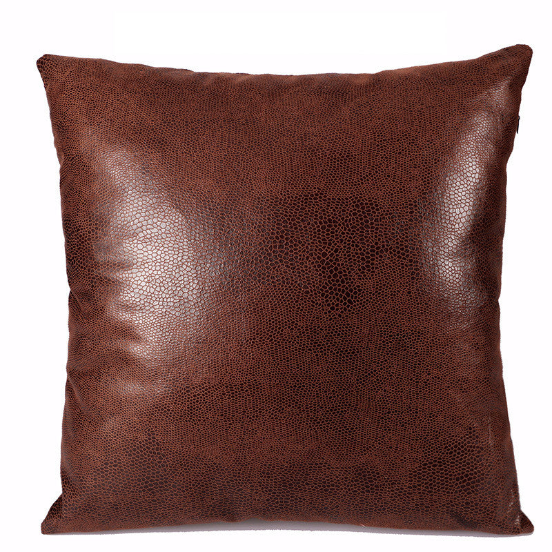 Gilded Retro Leather Sofa Pillowcase Cover