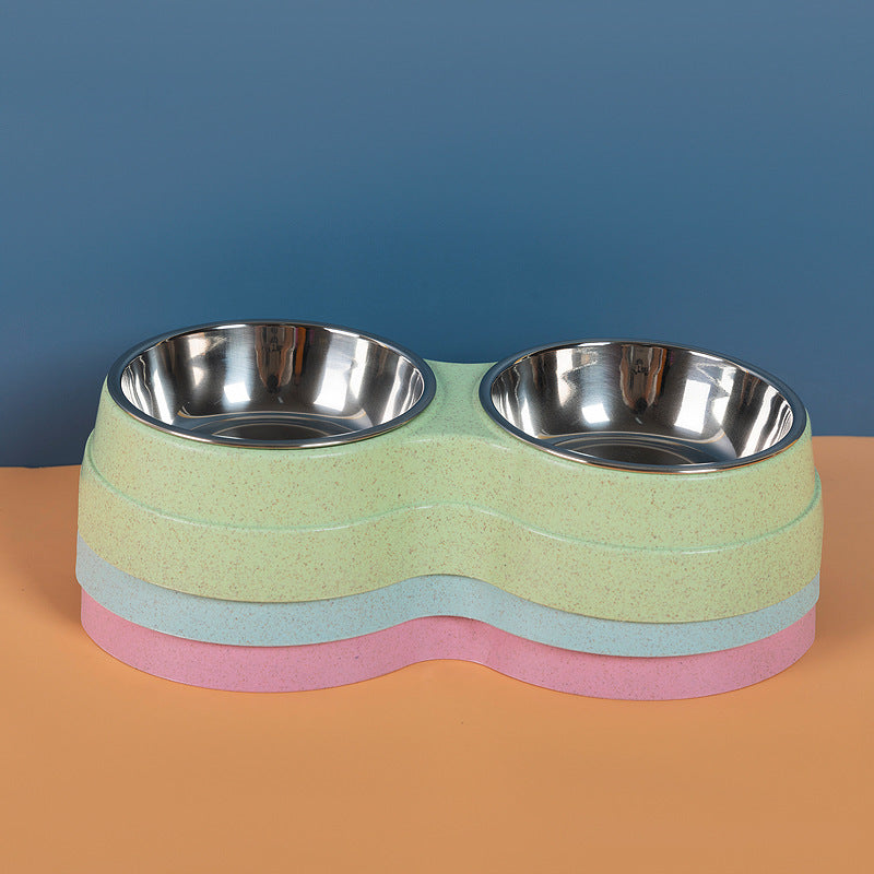 Coloured Double Pet Food Bowl