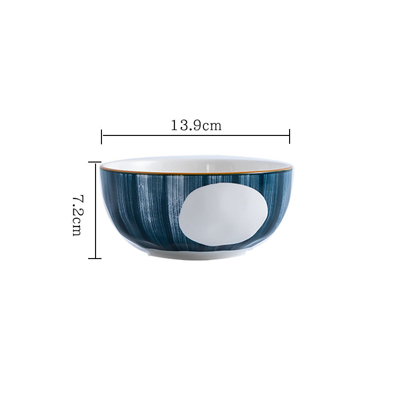 Blue Zen: Creative Ceramic Japanese Style Dessert Salad Bowl