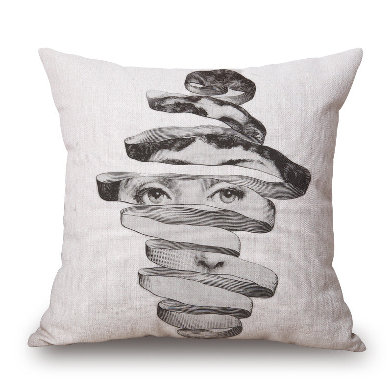 Art Deco Women's Face Cushion Cover