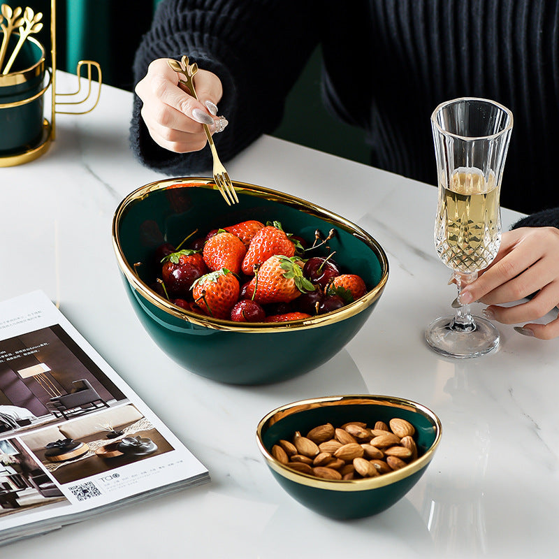 Golden Opulence Serving Bowls