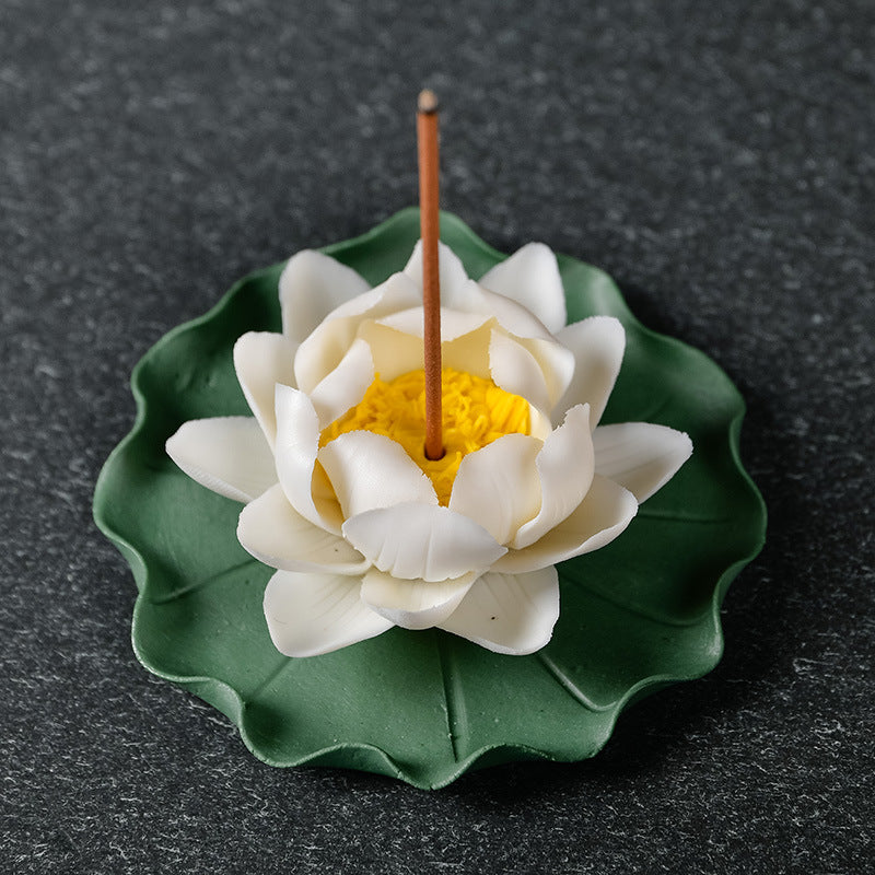 Blooming Breeze: Lotus Ceramic Incense Plates