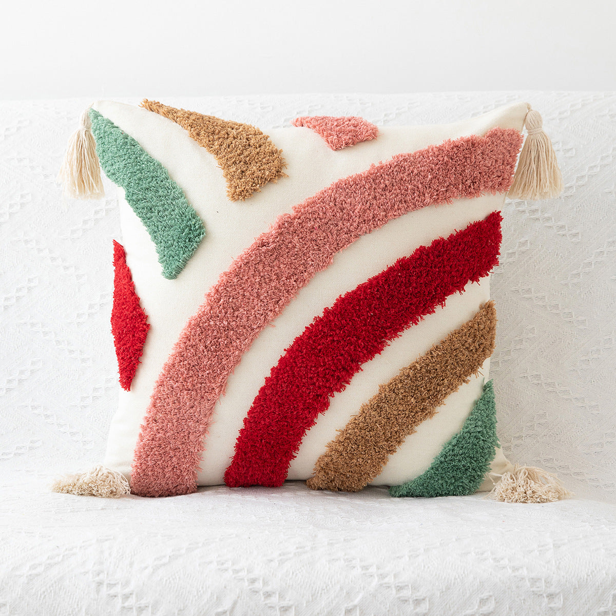 Artisanal Craft Tufted Colourburst Pillowcase