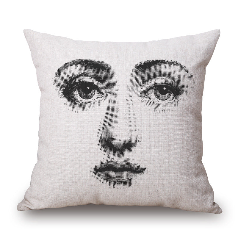 Art Deco Women's Face Cushion Cover