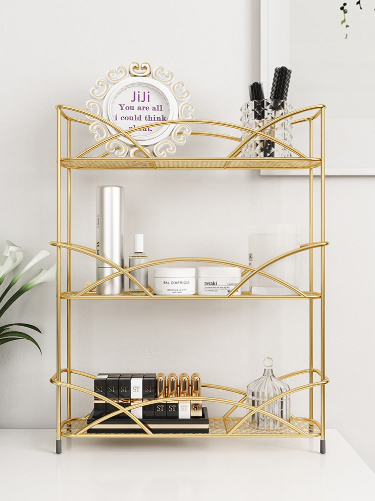 Golden Glamour: Gold Cosmetic Storage Organizer