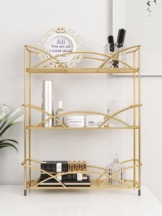 Golden Glamour: Gold Cosmetic Storage Organizer