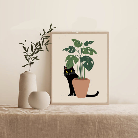 Feline Fantasia: Cat Cartoon Wall Art