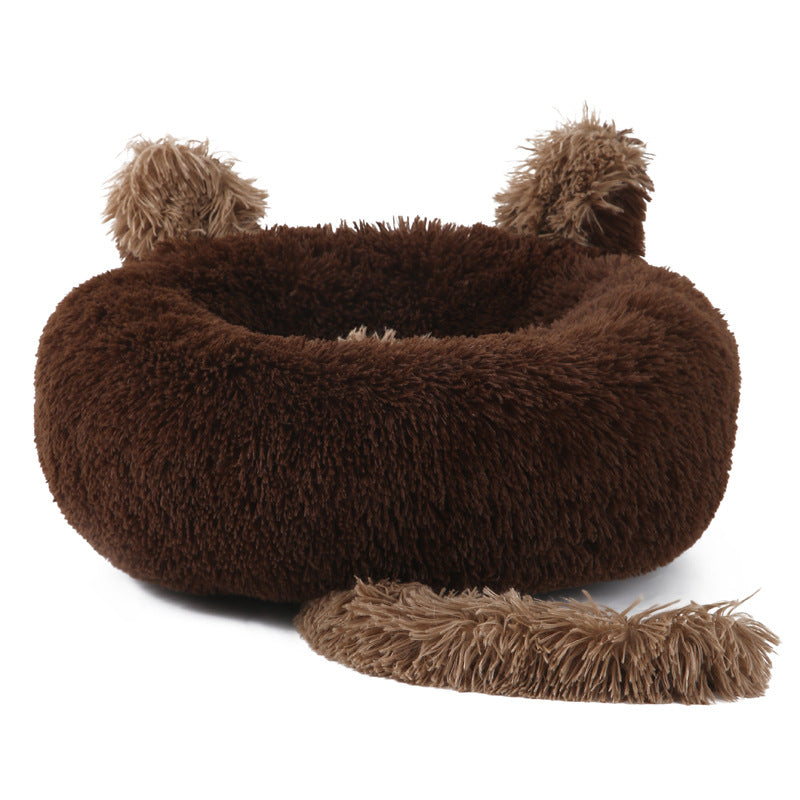 Whisker Haven Cozy Cat Themed Pet Bed