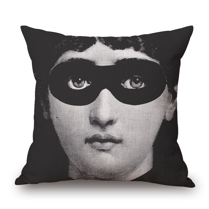 Art Deco Women's Face Cushion Cover