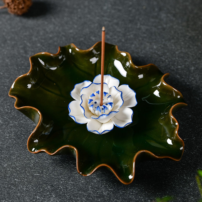 Blooming Breeze: Lotus Ceramic Incense Plates