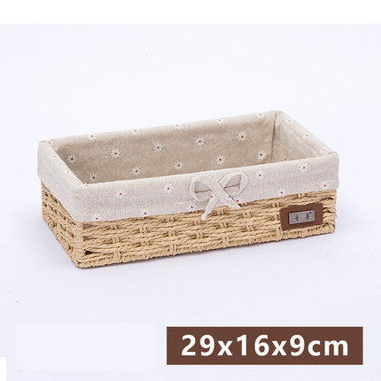 Fabric Desktop Storage Straw Storage Basket