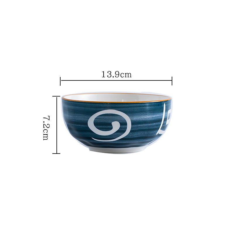 Blue Zen: Creative Ceramic Japanese Style Dessert Salad Bowl