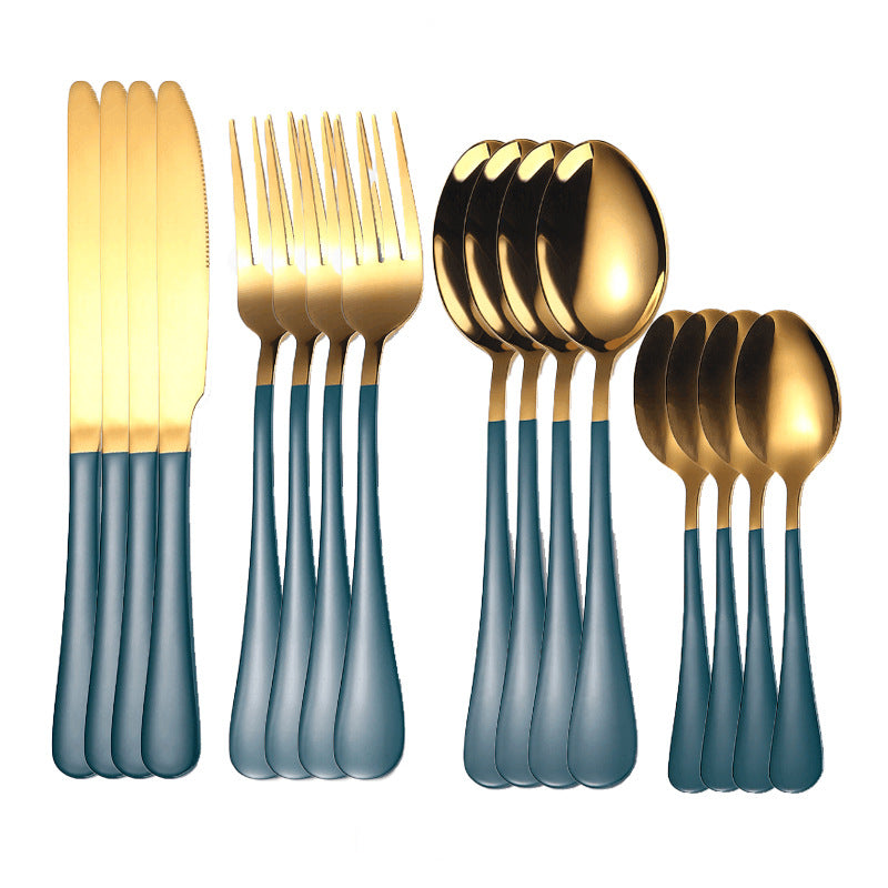 Matte Elegance: Coloured Handled Cutlery Set