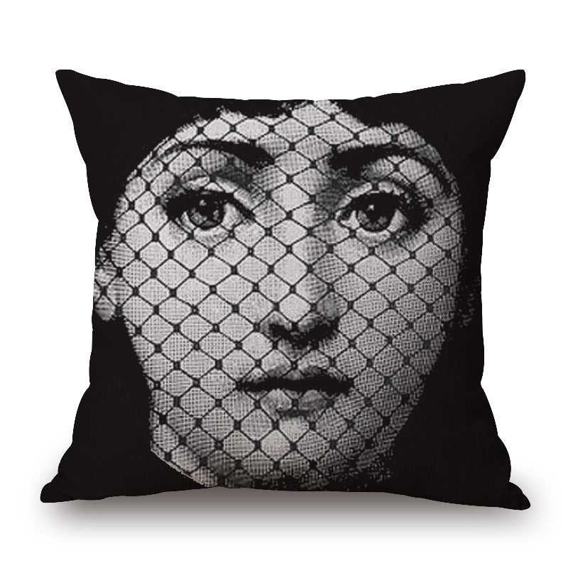 Art Deco Women's Face Cushion Cover