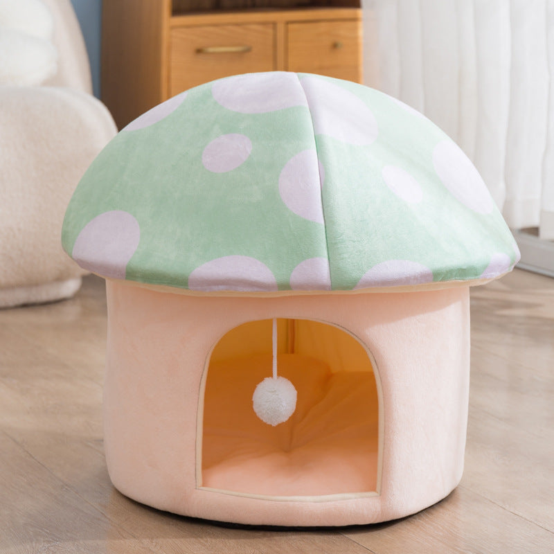 Mushroom Haven Cozy Pet Bed