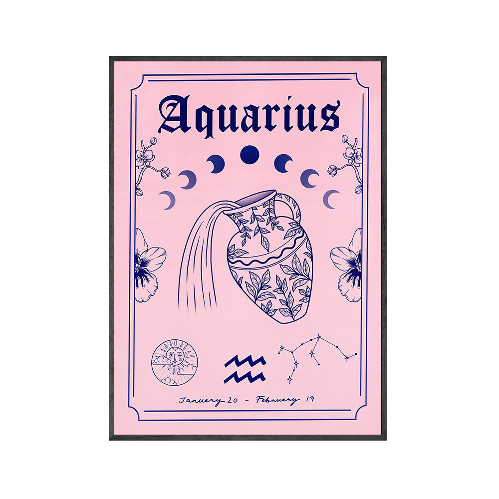 Stellar Shades: Pink Zodiac Wall Art